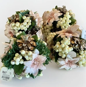 Pier 1 (4) Palline Floreali Rosa 4” Natale Primavera Artigianale Ciotola Barattolo Riempitivo - Foto 1 di 13