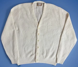 Vintage Medium weiße Strickjacke Brentwood Sportswear 100 % Orlon Acryl - Bild 1 von 6