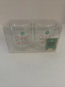 2er Set Cocktail Rocks Gläser Schneeflocken Winter "Clinky Then Drinky" Becher - Bild 1 von 7