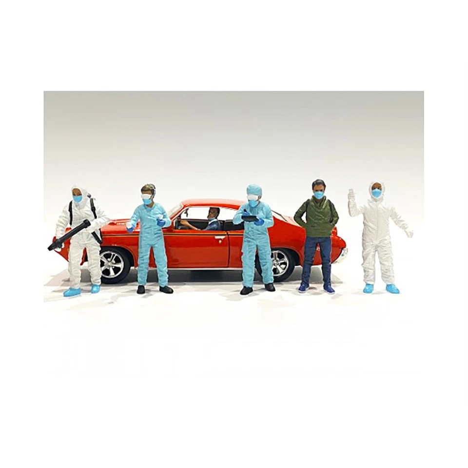 Hazmat Crew 6 Piece Figurine Set for 1/18 Scale Models by American Diorama - Image 1 of 1