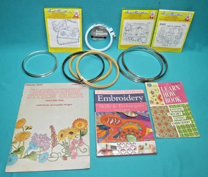 HAND EMBROIDERY BOOKS-PATTERNS AND HOOPS--V-16 - Picture 1 of 10