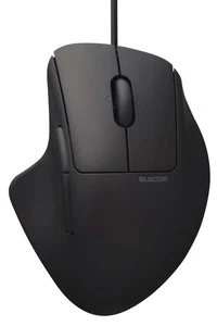 ELECOM Mouse SHELLPHA Wired Quiet 5 Buttons + Tilt M Size Antibacterial Black - Picture 1 of 7