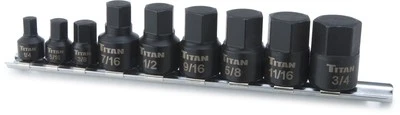 16140 9-Piece Low Profile Impact SAE Hex Bit Socket Set - Image 1 of 4
