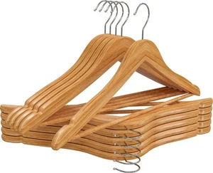 Premium Wooden Hangers 10 Pack - Durable & Slim Coat Hanger - Suit Hangers wi... - Picture 1 of 6
