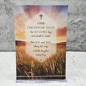 Amerikanische Gruß Konfirmationskarte 5x7 Gebet Sonnenaufgang Feld Liebe Hoffnung - Bild 1 von 7