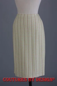 St John Knits Chevron Tweed Strickrock gelb creme bunt Größe 6 neu mit Etikett - Bild 1 von 2