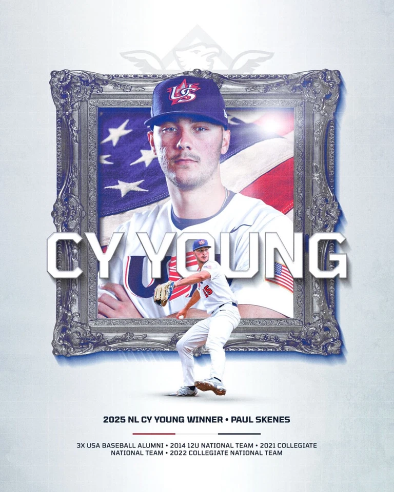 Paul Skenes Pittsburgh Pirates 8x10 photo 2025 CY Young Winner NL - Image 1 of 1