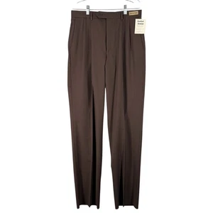 Paul Fredrick Herren Hose 31-R Braun Kammgarn Wollhose Neu Ungesäumt - Bild 1 von 21
