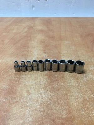 Craftsman USA 10pc Socket Set 1/4" Drive 6 Pt Metric Shallow EE 4mm-13mm - Image 1 of 2