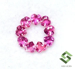 3x3 mm Natural Pink Tourmaline Heart Shape Cut Lot 09 Pcs 0.90CTS Loose Gemstone - Picture 1 of 7