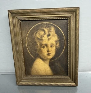 Antique Picture Frame LIGHT OF THE WORLD Print Charles Bosseron Chambers Jesus - Picture 1 of 7