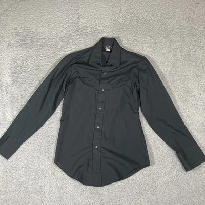 VTG 80's 90's Levi's Pearl Snap Men's Western Shirt Black Smile Pocket Small - Image 1 of 4