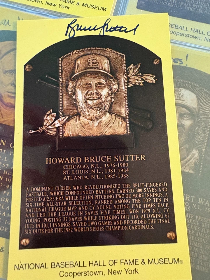 Bruce Sutter Cardinals signed autographed baseball card HOF plaque postcard AUTO - Image 1 of 1