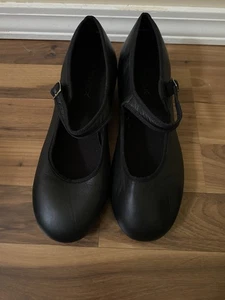 Capezio Tap Shoes Womens Size 9 Wide Black Leather Mary Jane Tele Tone Dance - Picture 1 of 7