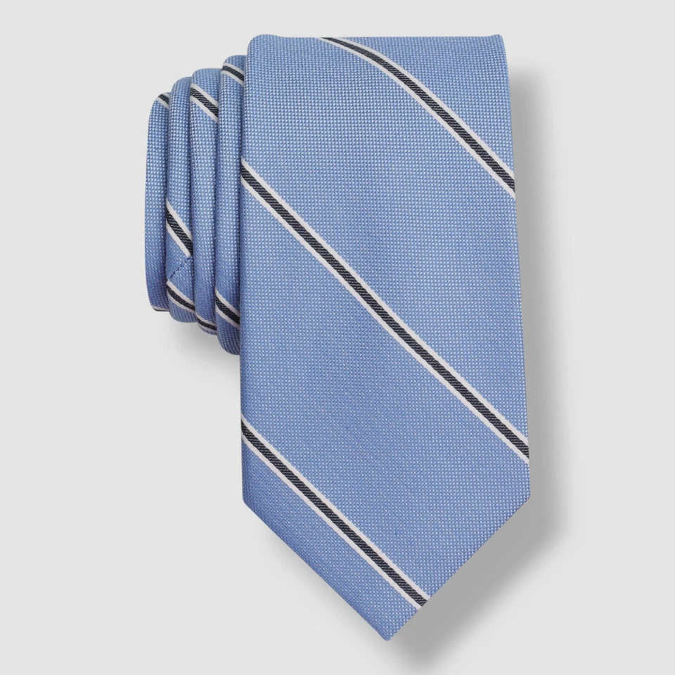 Corbata a rayas azul Lugano Nautica para hombre 57 pulgadas x 3 pulgadas Foto 1 de 1