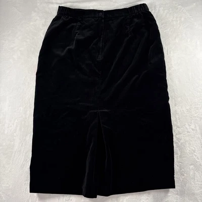 Falda Midi De Colección Cos Cob Terciopelo Negro Línea A Negra Hecha en EE. UU. Abertura Trasera Foto 1 de 4