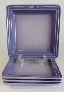 4 Le Creuset Steinzeug Quadratisch Teller Set 8-1/4" ~ Bluebell Lila (Provence), Neu - Bild 1 von 2