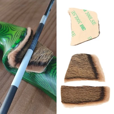 2pcs Fur Arrow Rest Traditional Mink Fur Plate Adhesive Archery Longbow Shooting - Image 1 of 4