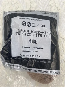 NEW Silkies Knee Hi’s Nude Nylon One Size Fits All 3 Pair in Each Package - Picture 1 of 2