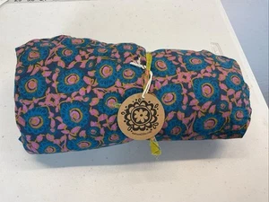 NEW NATURAL LIFE Twin Size 1 Fitted Sheet floral Mix n Match Blue/ Pink Dorm - Picture 1 of 5