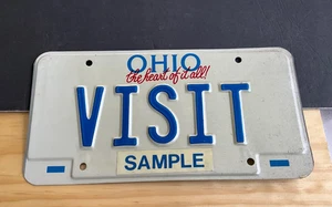 1991 Ohio SAMPLE License Plate Tag VISIT The Heart of it All - Picture 1 of 1