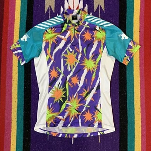 Maglietta da ciclismo vintage Descente maniche corte colorata Giappone taglia large donna anni '80 '90 - Foto 1 di 12