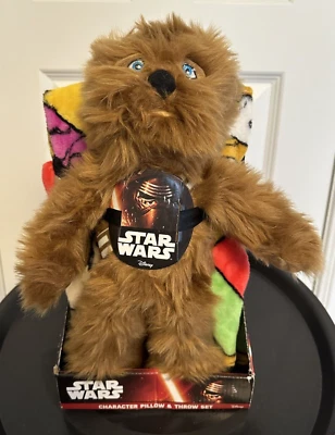 DISNEY STAR WARS Chewbacca 15" Character Stuffed Pillow and 40"x50" Throw Set - Image 1 of 4