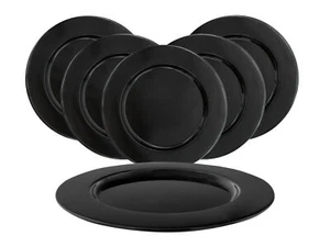 Aluminium Tablett 33cm schwarz - 6er Set - Kerzen Teller Geschenk Servier Schale - Bild 1 von 4