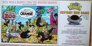 1998 Fruity Pebbles Instant Win Game Fred Flintstone Cereal Premium  - Bild 1 von 5