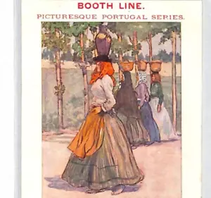 PORTUGAL GB Art Postcard BOOTH LINE *Ourem* LADY Shipping Advert COSTUME PF233 - Picture 1 of 12