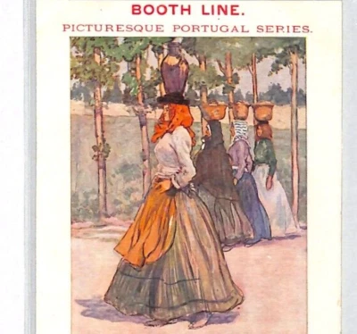 PORTUGAL GB Art Postcard BOOTH LINE *Ourem* LADY Shipping Advert COSTUME PF233 - Image 1 of 4