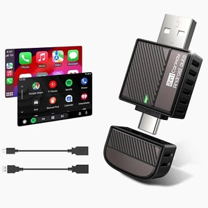 ByteWave Wireless CarPlay Android Auto Adapter 2-in-1 Converts Wired to Wireless - Picture 1 of 8