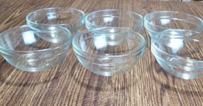Mini 3.5” Glass Bowls Kitchen Prep Dessert Dips Candy Dishes Set Of 6 - Image 1 of 4
