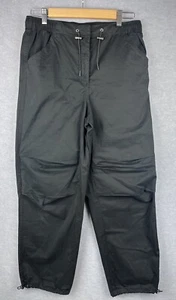 Decjuba Pants D-Luxe Basics Drop Crotch Black Cotton  Pockets Drawstring Size S - Picture 1 of 8