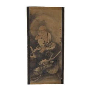 Feines buddhistisches Gemälde Darstellung Unsterblicher mit dem Drachen 18 Jh. ZD93 - Bild 1 von 8