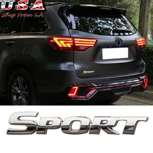 Chrome Sport Emblem Rear Trunk Side Door Badge Sticker For Toyota Highlander - Bild 1 von 6