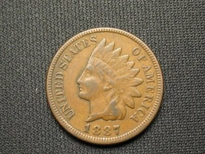 OLD COIN SALE! XF+ 1887 INDIAN HEAD CENT PENNY w/DIAMONDS & FULL LIBERTY #223 - Picture 1 of 2