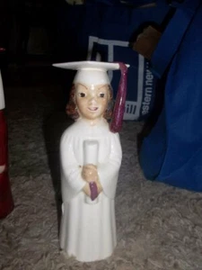 Ceramic Girl GRADUATION Graduate Cake Topper Figurine 7 1/2" - Picture 1 of 2