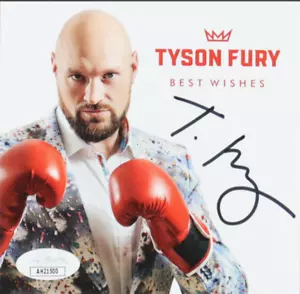 Tyson Fury signierter 5x5 CD-Einsatz - JSA authentifiziert - Bild 1 von 2