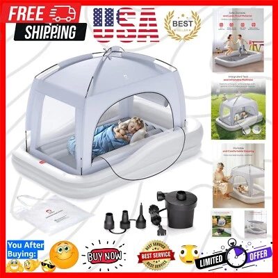 Colchón inflable portátil para niños pequeños con tienda integrada - Perfecto para acampar Foto 1 de 4