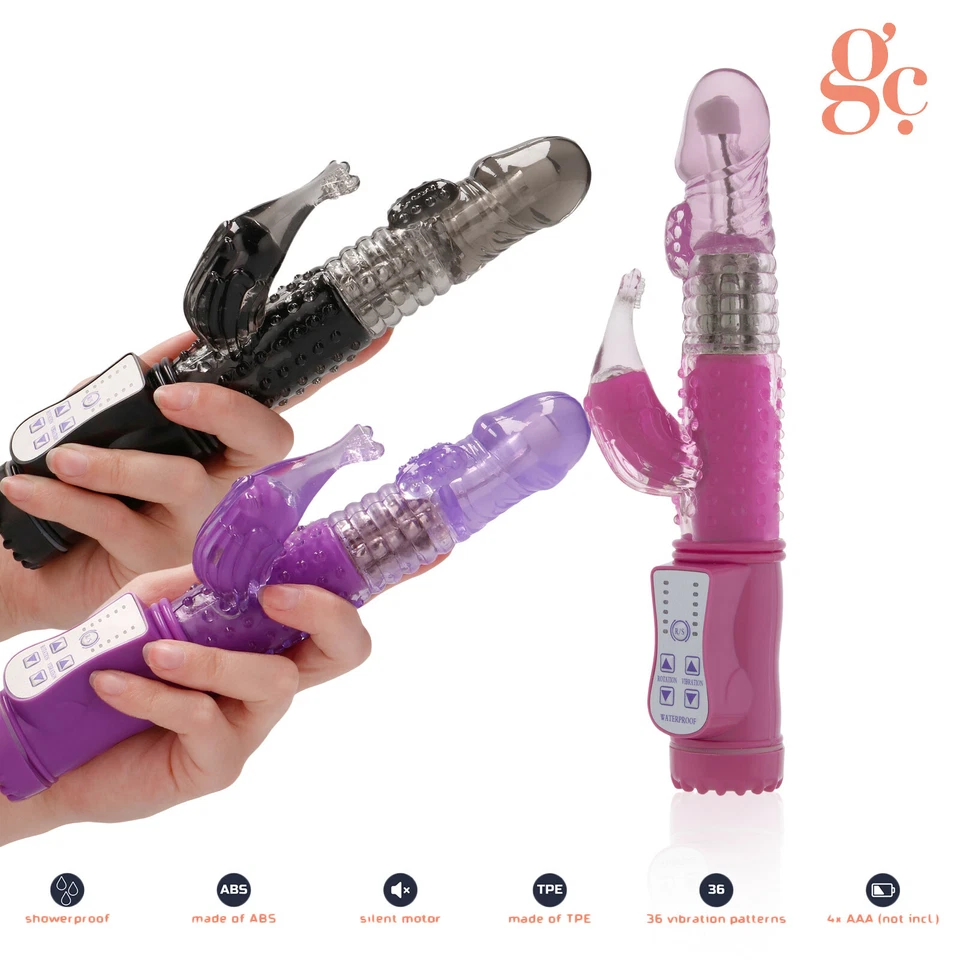 GC Rotating Vibrating Dolphin Rabbit Vibrator Head Shower Proof Women Sex Toy - Bild 1 von 1