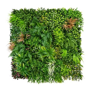 Künstliche Premium-Blättermatte 100x100cm Living Wall Wandbegrünung Farn Gras - Bild 1 von 3