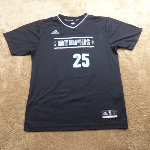 Memphis Grizzlies Shirt Youth Large Black NBA Short Sleeve Adidas Youth 5.14* Cover