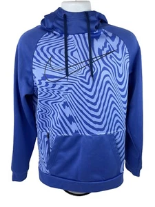 Nike Hoodie Herren Small Blau Dri Fit Psychedelic Grafik Logo Sweatshirt - Bild 1 von 11