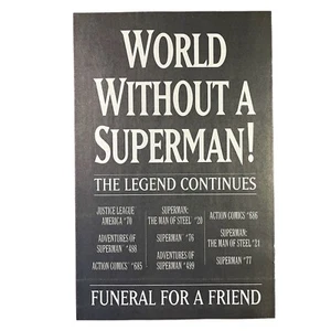 Tod von Superman Druck Werbung 1992 6,5x10" Beerdigung für einen Freund Wandbild - Bild 1 von 1