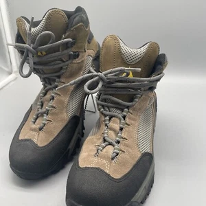 Vasque Wmns Goretex Sz 10w Hiking Boot Leather Mesh 7435 Tan Gry missing Insole - Picture 1 of 24