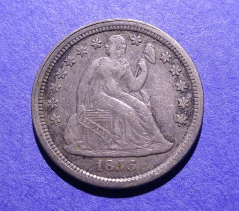 1856 Small Date Seated Liberty Dime  XF Cover