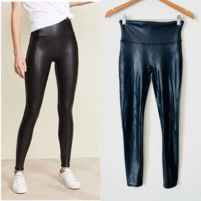 Leggings Spanx MEDIANOS imitación cuero negro tiro alto Foto 1 de 4
