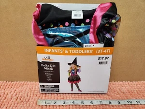 Way To Celebrate "Polka Dot Witch" Toddler Halloween Costume Girls Sz 3T-4T NEW - Picture 1 of 3