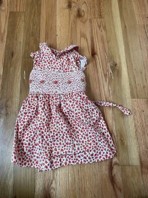 Vestido de Pana Laura Ashley Recién Nacido 3 Meses Rojo Ditsy Floral Calado con Cuello Foto 1 de 4